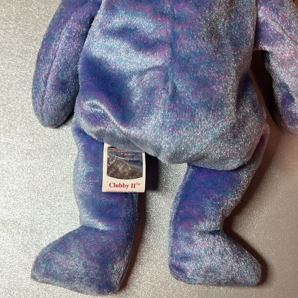 TY Beanie Baby "Clubby II" Retired 03/09/1999 & Display Case, Tag Cover, Errors - Picture 8 of 11